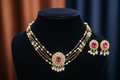 3 Layer Pearl & AD Choker Necklace
