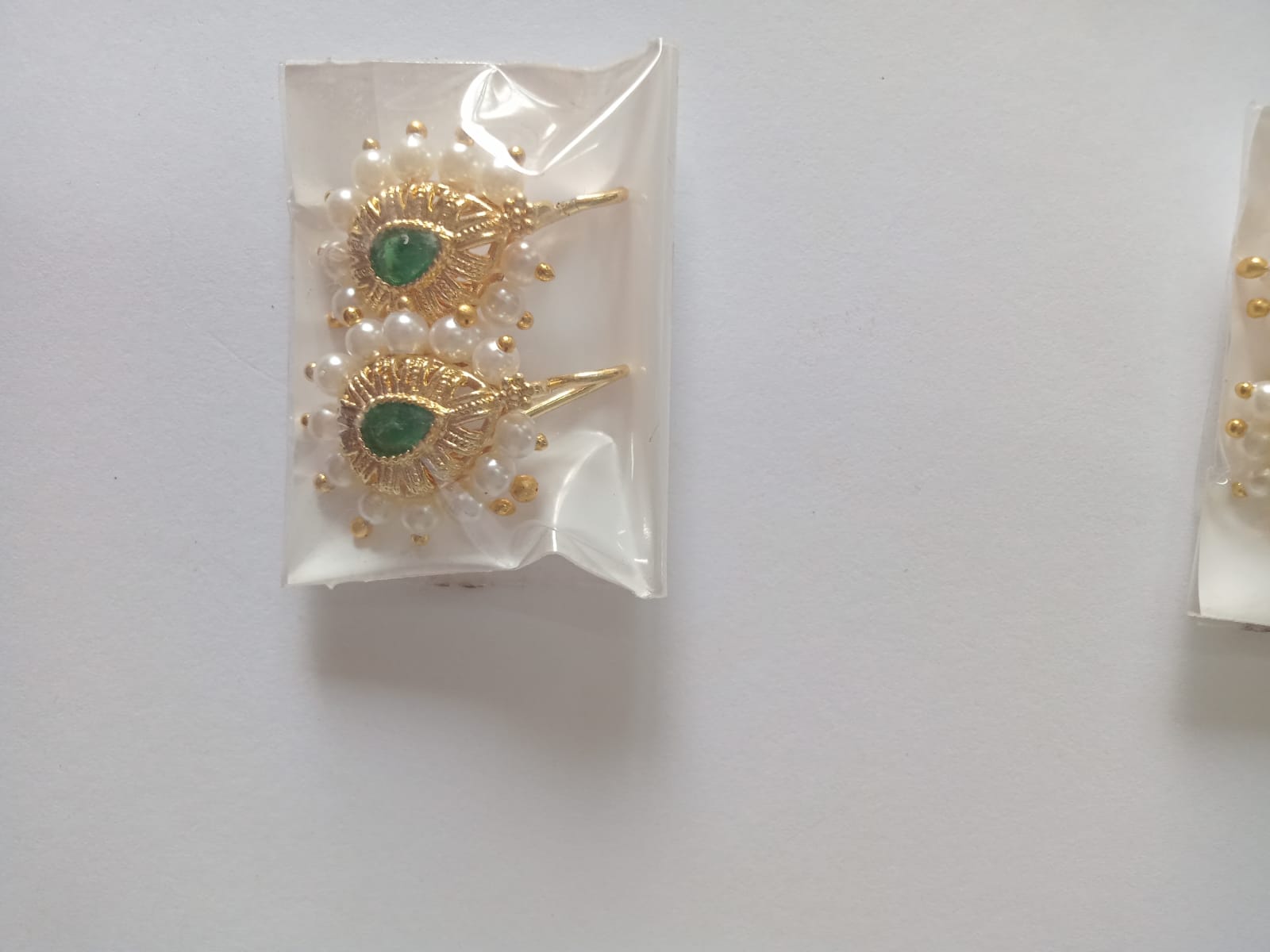 Green Meenakari Peacock Bugdi | AD & Minakari Bridal Earcuffs | Maharashtrian Style