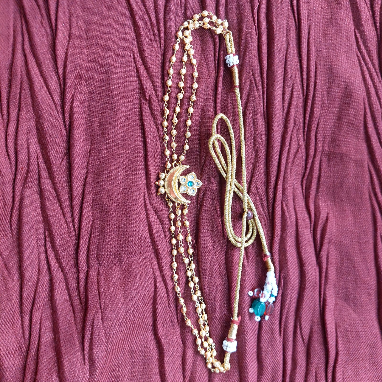 Golden Layered Choker with Pendant
