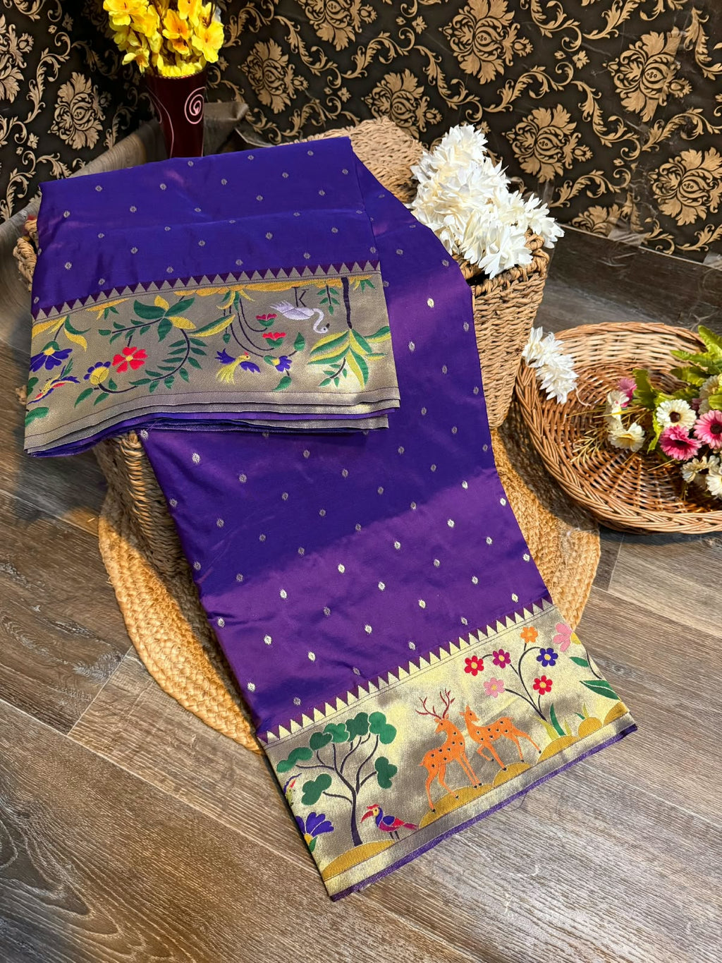 Jungle Theme Paithani Saree