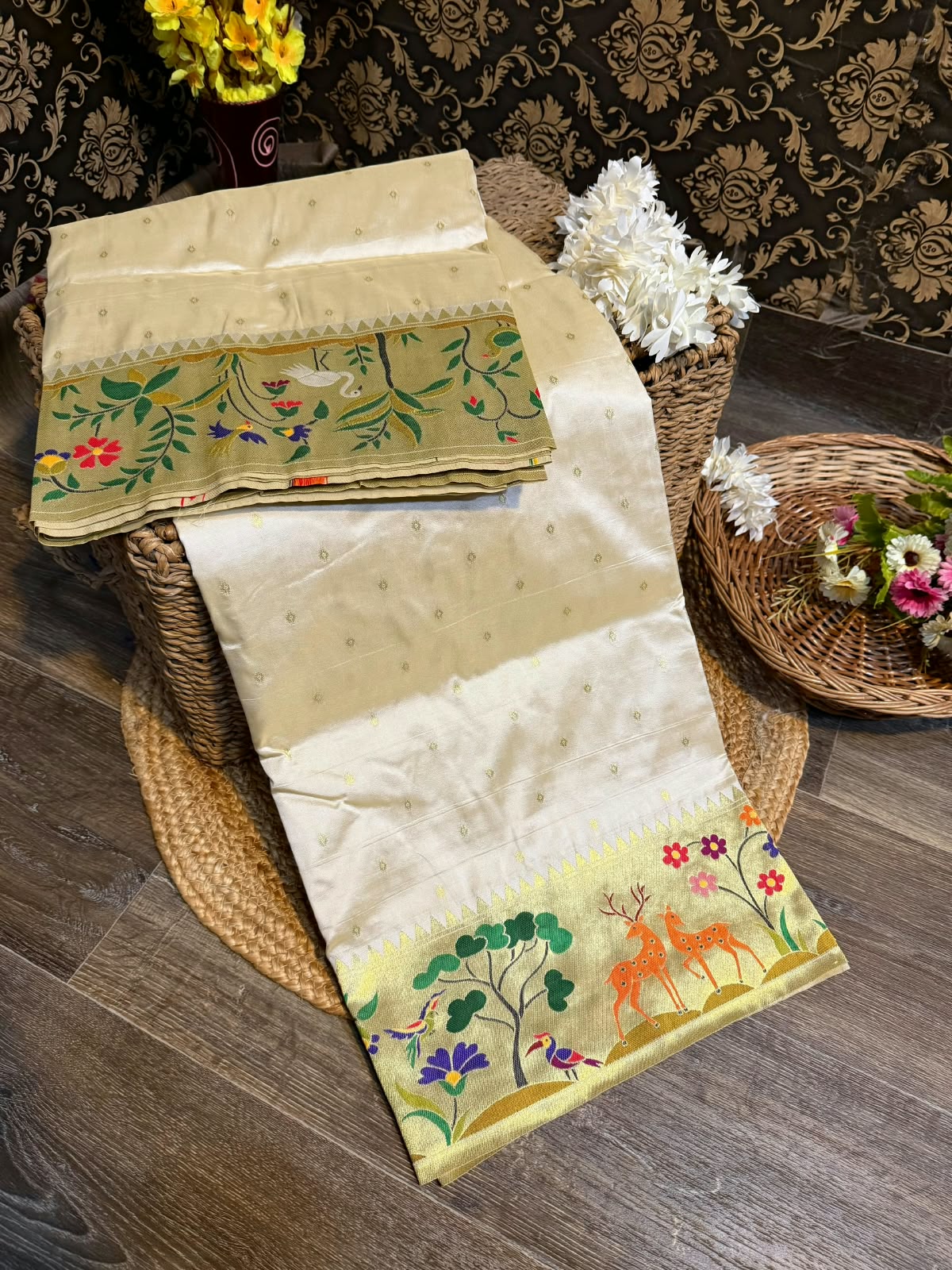 Jungle Theme Paithani Saree
