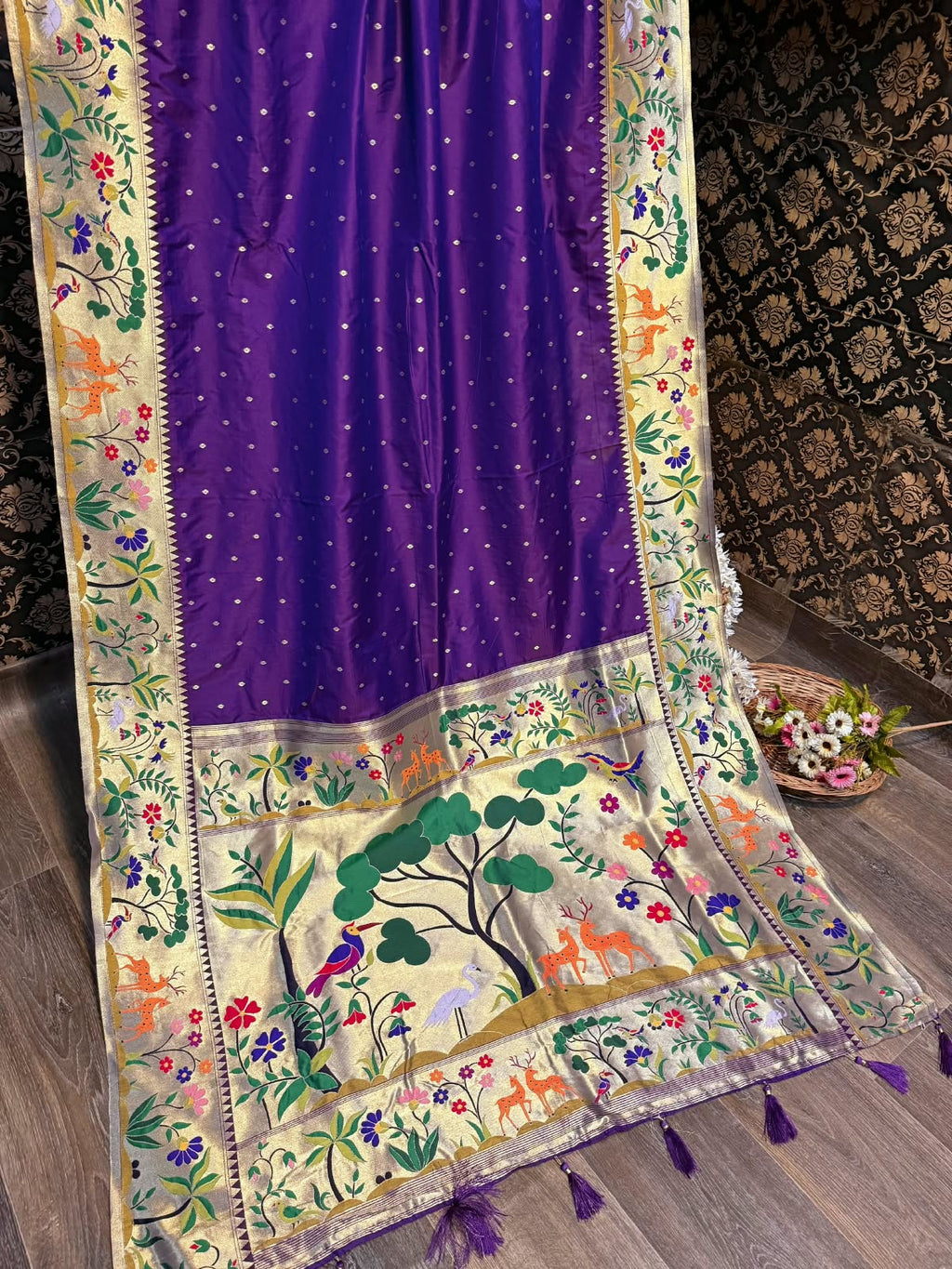 Jungle Theme Paithani Saree