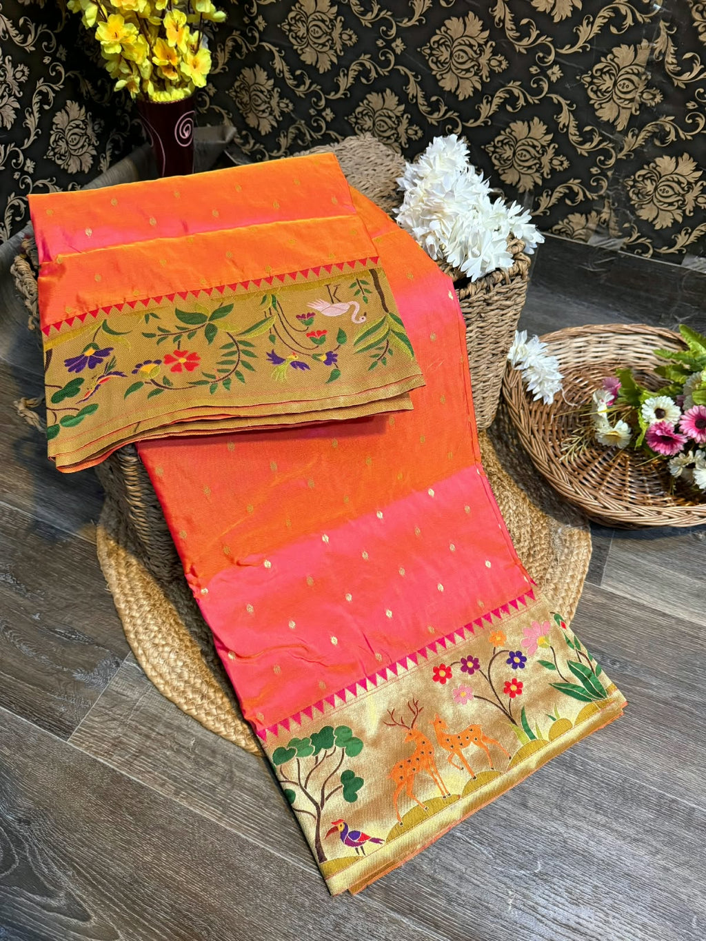 Jungle Theme Paithani Saree