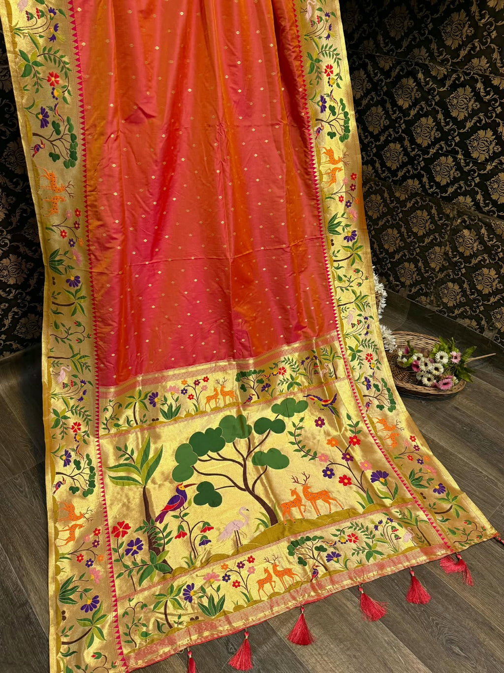 Jungle Theme Paithani Saree