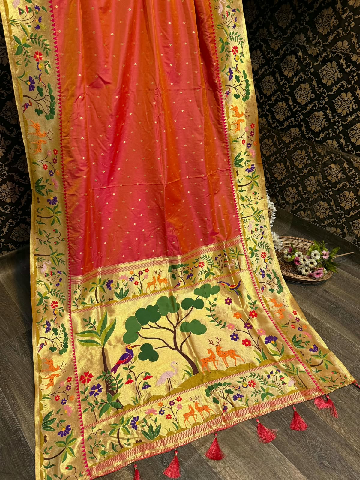 Jungle Theme Paithani Saree