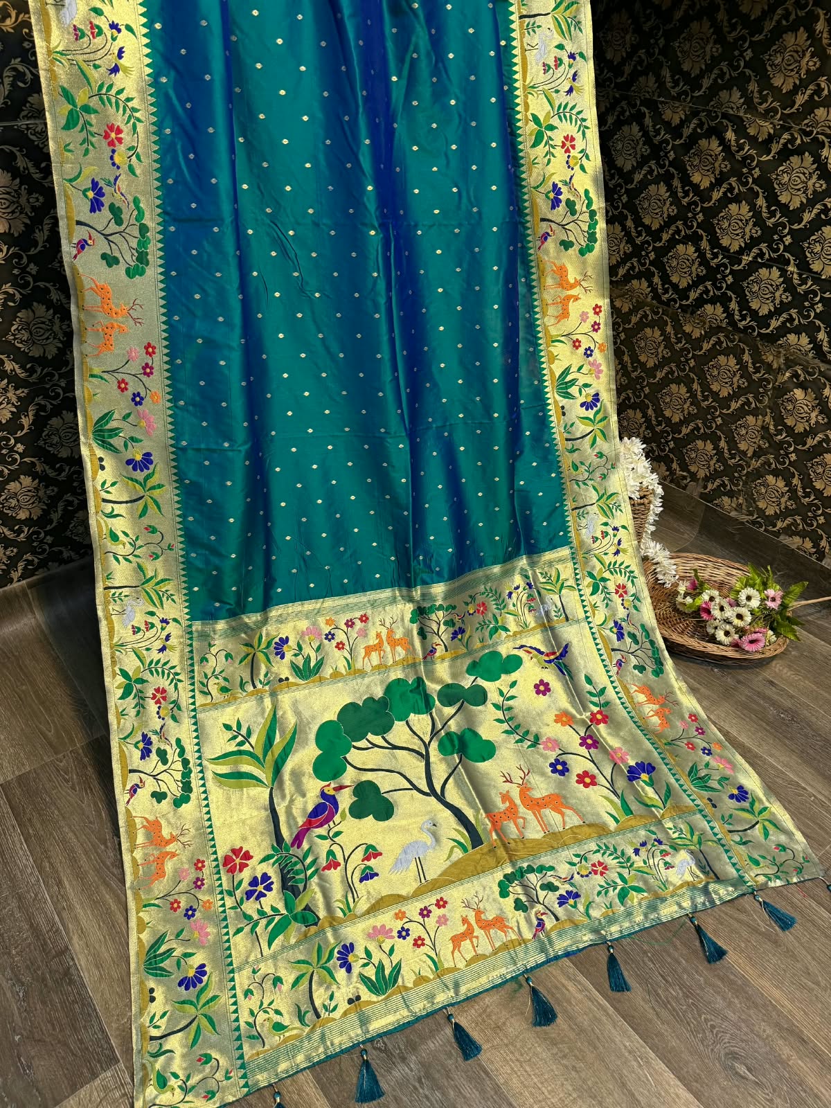 Jungle Theme Paithani Saree