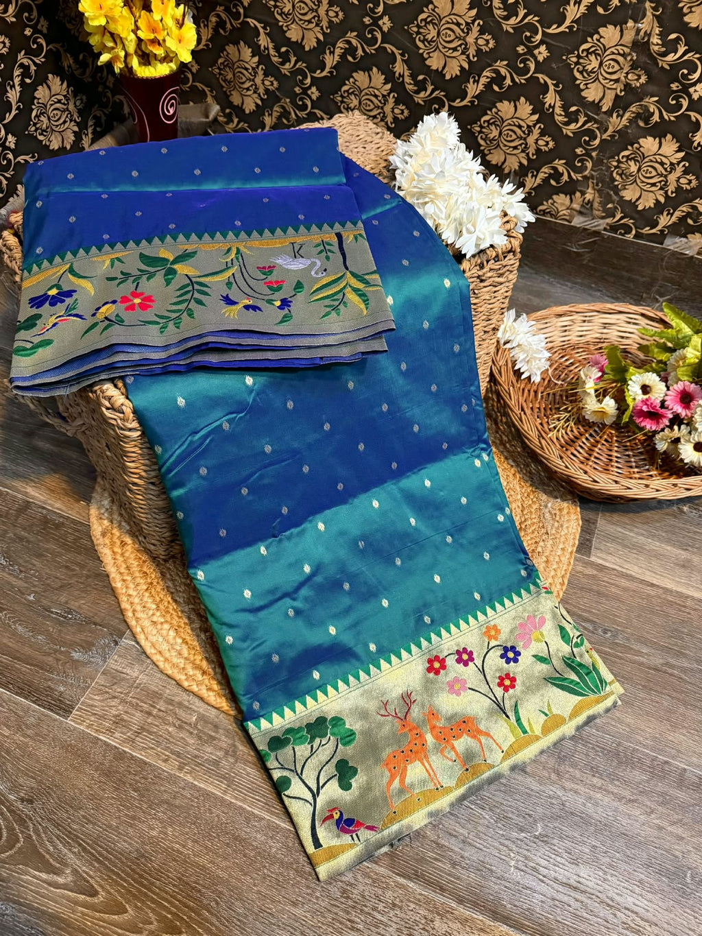 Jungle Theme Paithani Saree