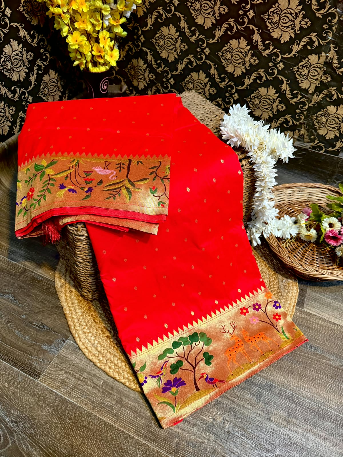 Jungle Theme Paithani Saree