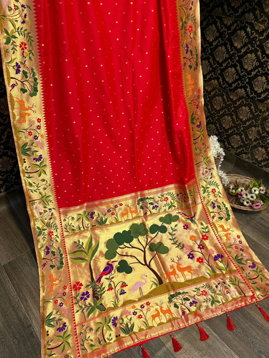 Jungle Theme Paithani Saree