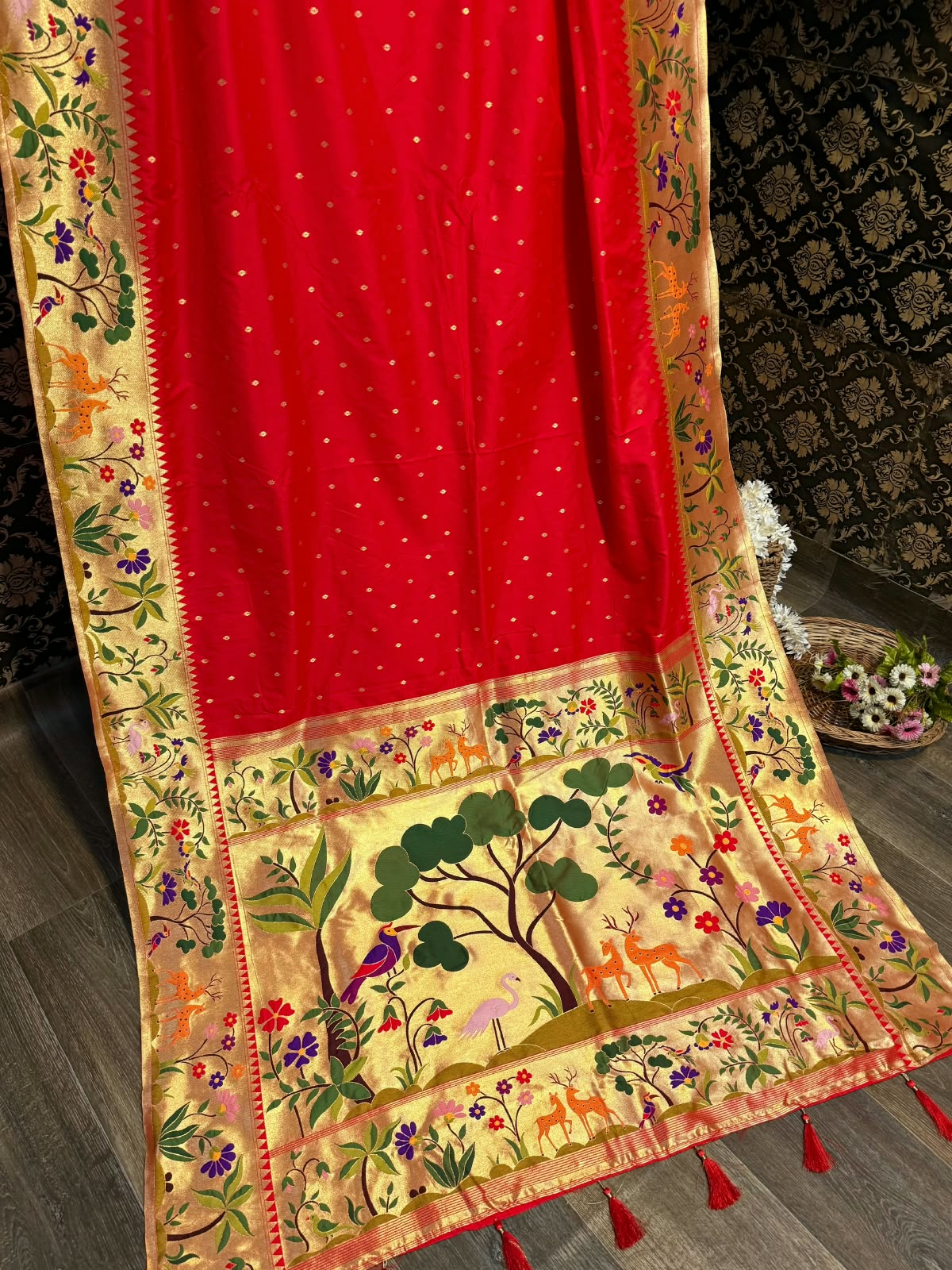 Jungle Theme Paithani Saree