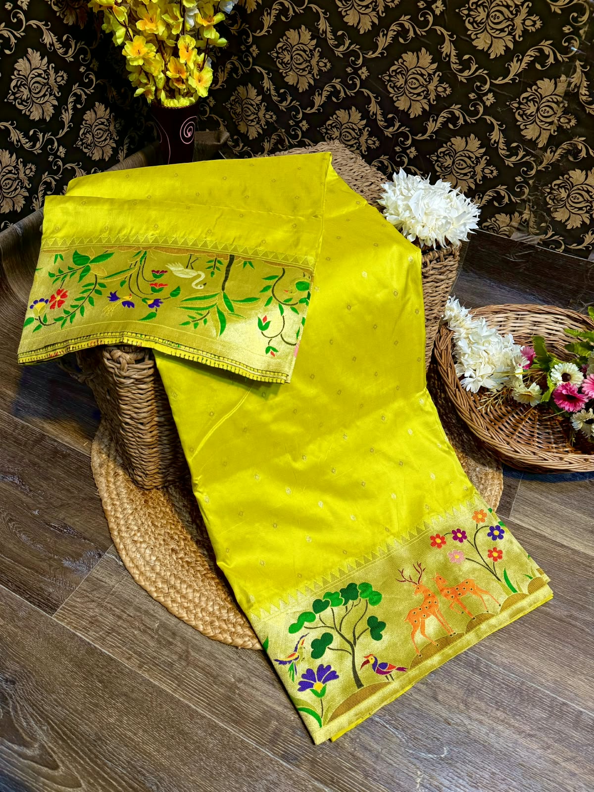 Jungle Theme Paithani Saree