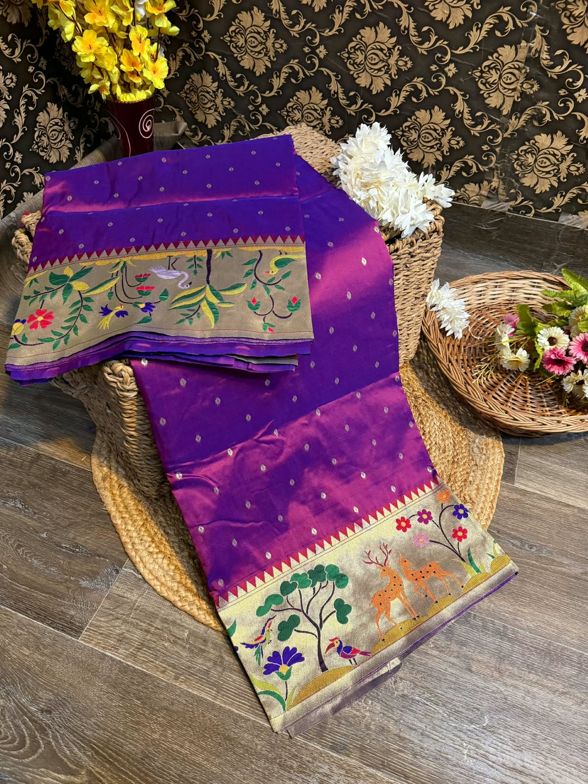 Jungle Theme Paithani Saree