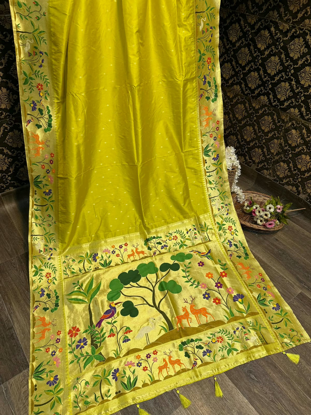 Jungle Theme Paithani Saree