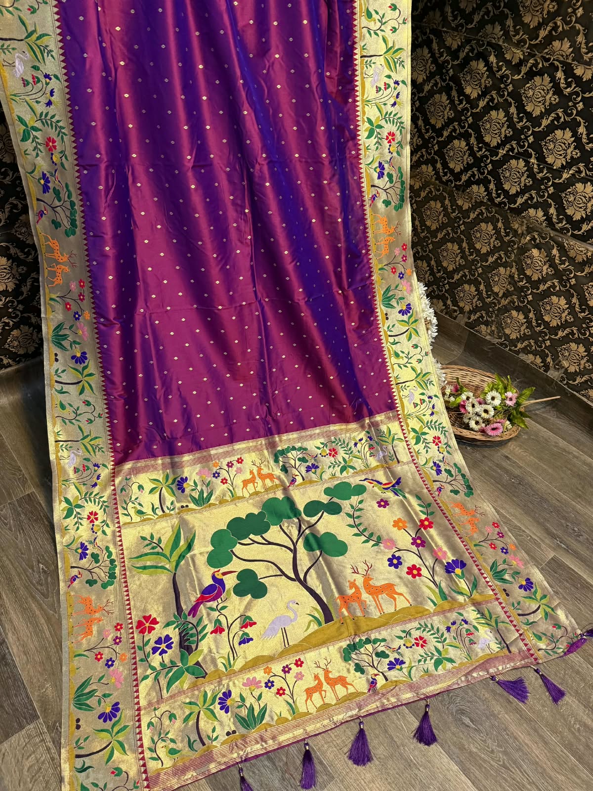 Jungle Theme Paithani Saree