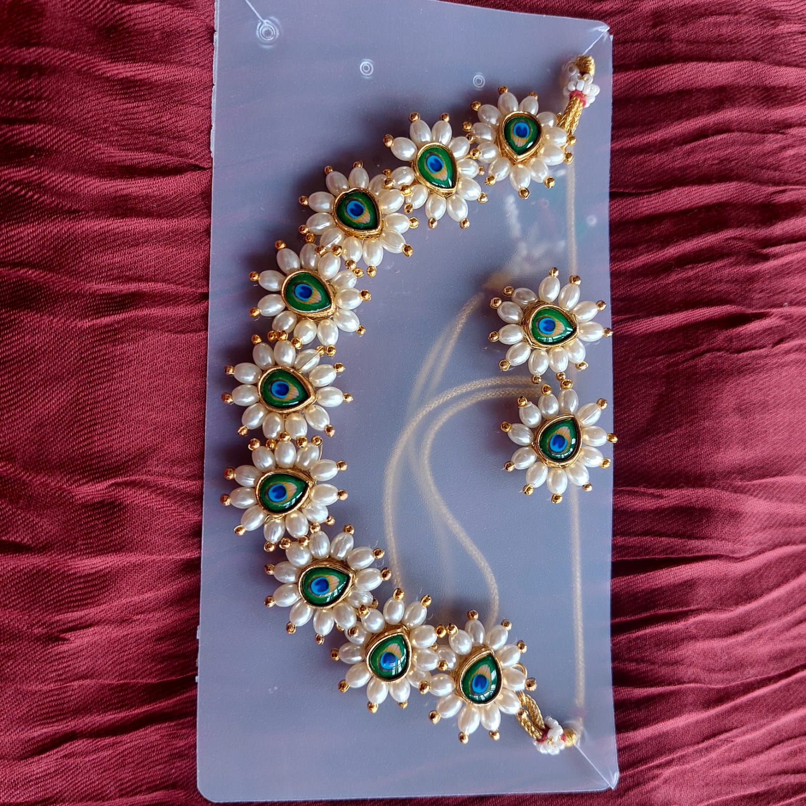 Peacock Meenakari Choker Necklace Set | Pearl & Enamel Bridal Jewellery