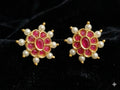 Stud Earrings | Floral Design | Pearl
