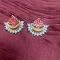 Galaxy Meenakari Stud Earrings | Pearl & AD Kundan | Golden Bentex | Festive Ethnic Wear