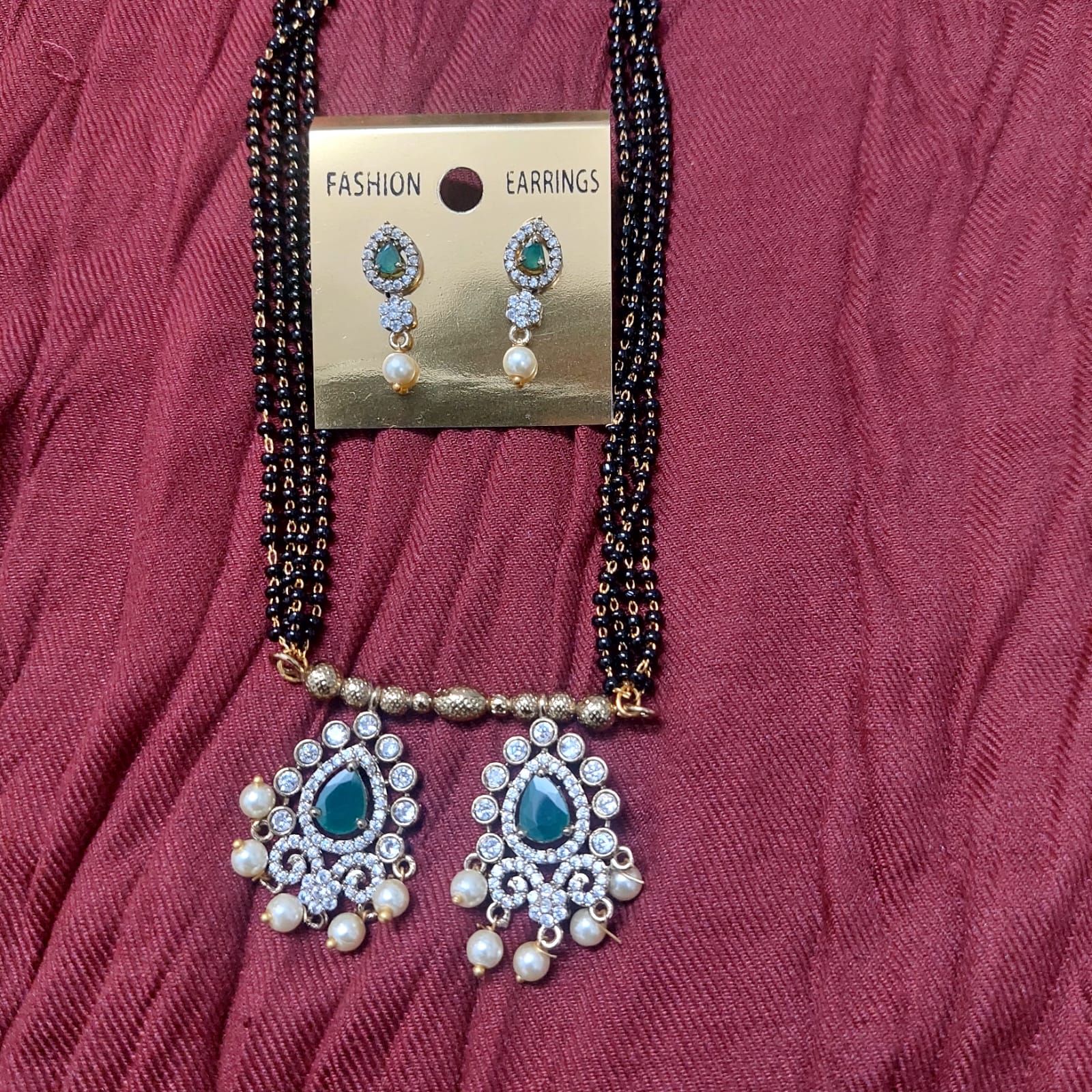 Victoria Quadruple Strand Mangalsutra | 55cm Long | AD & Meenakari Polish
