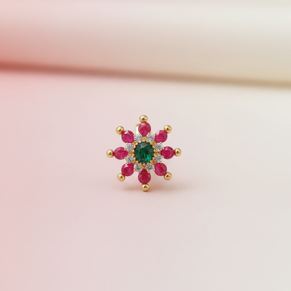 Floral Nosepin - Light Background