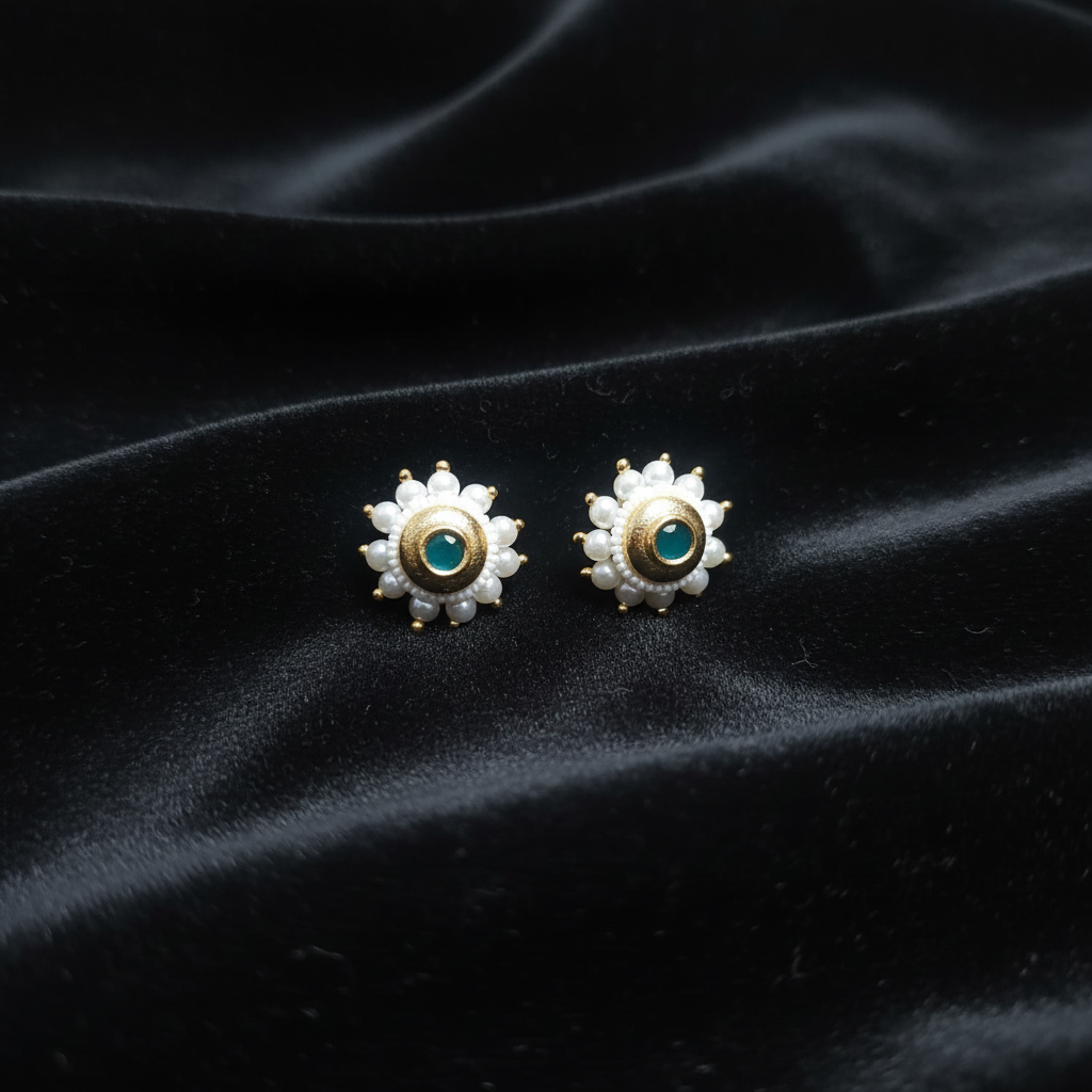 Pearl Studs Dark Background
