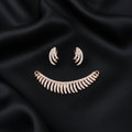 Rose Gold Crystal Jewellery Set on Black Silk
