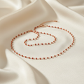 Rose Gold Red Bead Necklace - Elegant Look
