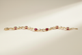 Ruby Red Tulip Bracelet with Clasp on Ivory