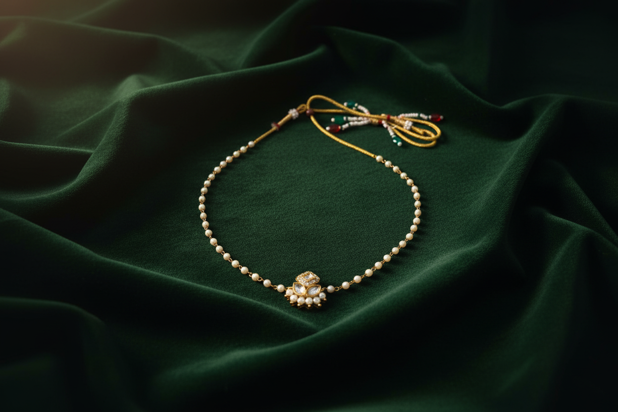 Single Layerd Moti Choker Necklace