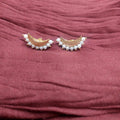 Celestial Galaxy Meenakari Stud Earrings | Pearl & AD Kundan | Golden Bentex | Sider Wear