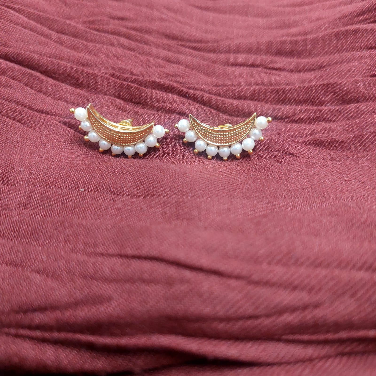 Celestial Galaxy Meenakari Stud Earrings | Pearl & AD Kundan | Golden Bentex | Sider Wear