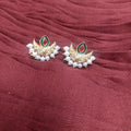 Diva Galaxy Glam Meenakari Stud Earrings | Pearl & AD Kundan | Golden Bentex | Party Wear